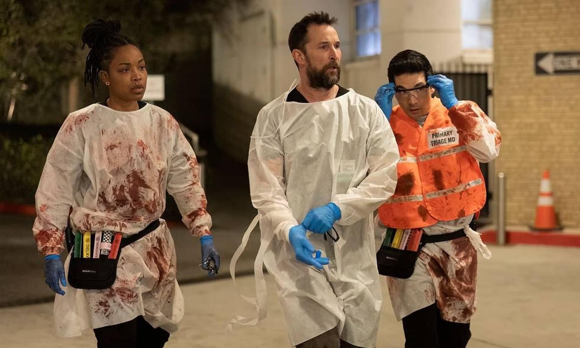 Ayesha Harris, Noah Wyle and Ken Kirby v seriálu The Pitt (Urgent) 