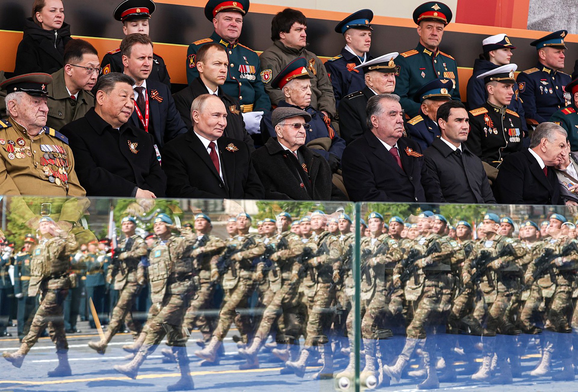 Vojenská přehlídka v Moskvě.