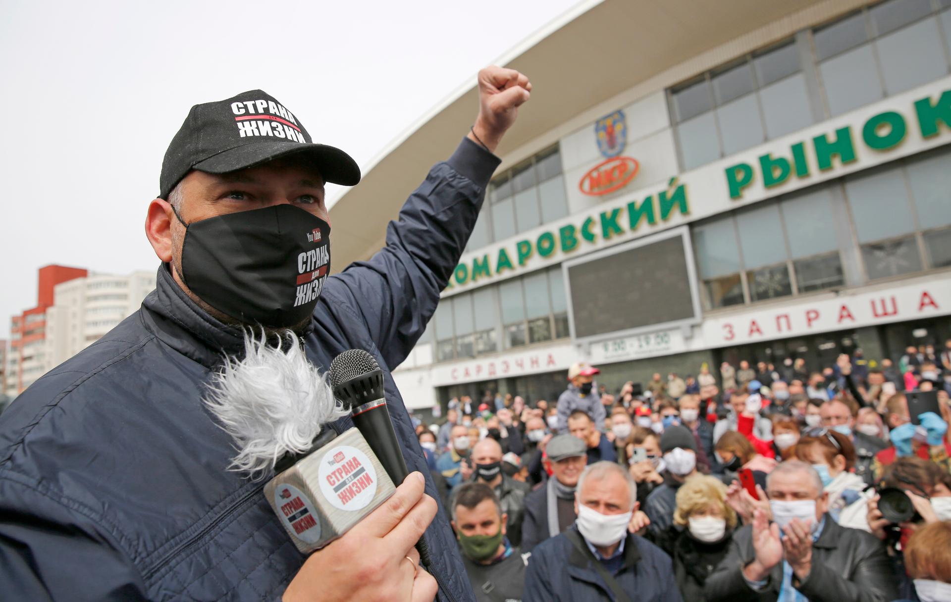 Mentálně žiju v roce 2020 (Sjarhej Cichanouski v Bělorusku, když chtěl kandidovat na prezidenta, Minsk 2020)