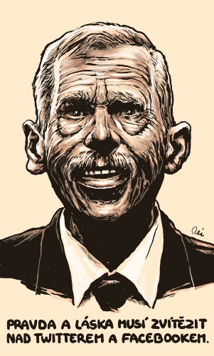 Václav Havel – ilustrace Pavla Reisenauera, Respekt 47/2012