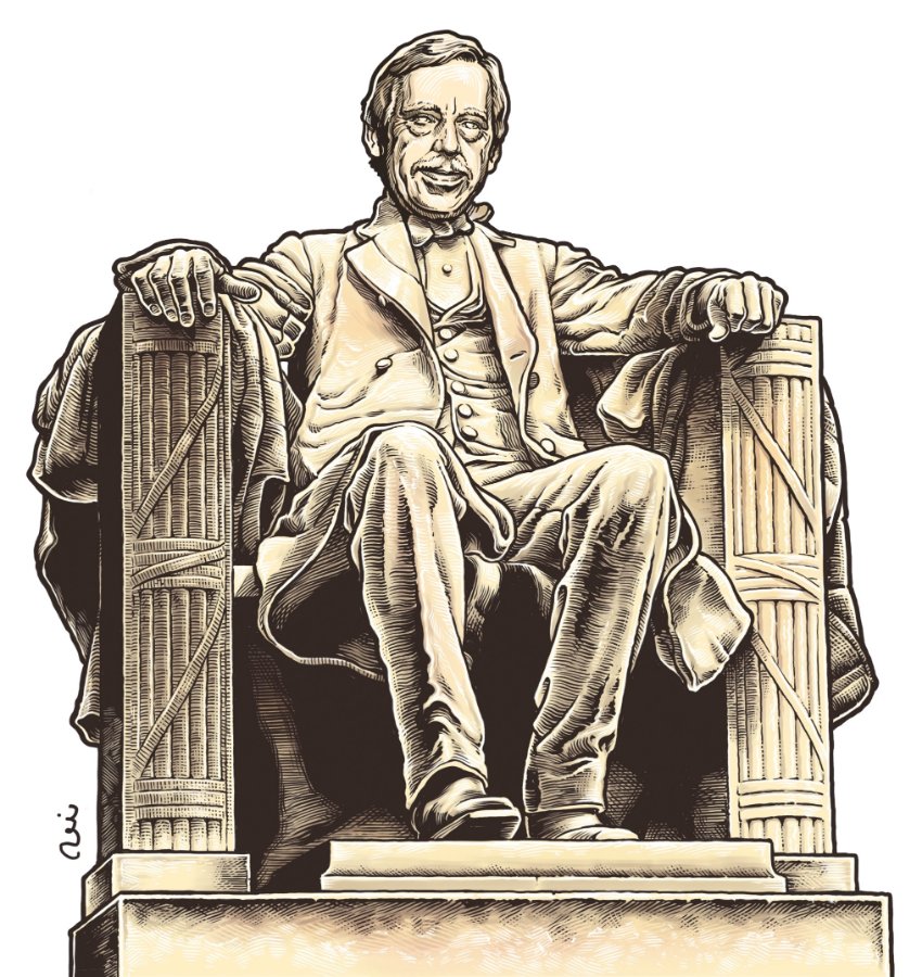 Václav Havel – ilustrace Pavla Reisenauera, Respekt 48/2014