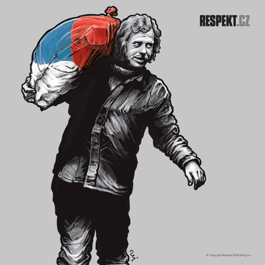 Václav Havel – ilustrace Pavla Reisenauera, Respekt 21/2013